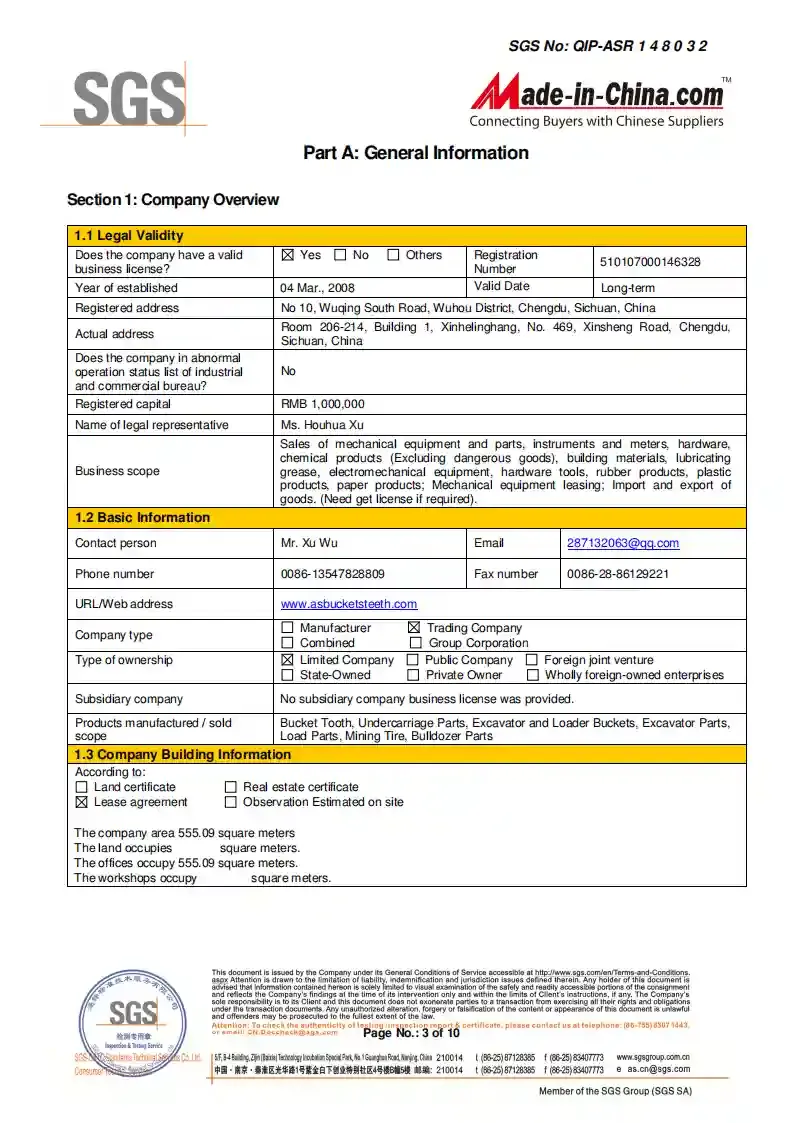 SGS Certified Report 3