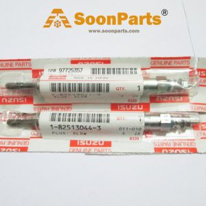 6PCS Glow Plug 1825130443 for John Deere Excavator 450DLC 650DLC 670GLC 75C 80C 850DLC 870GLC Isuzu Engine 6WG1XZSA-02