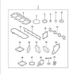 Engine Gasket Kit XJAU-00992 XJAU00992 for Hyundai Excavator R55-7A R55W-7A