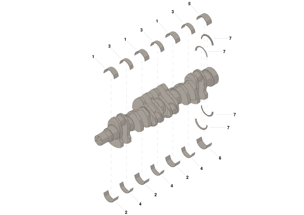 3801262 SET,MAIN BEARING (020)