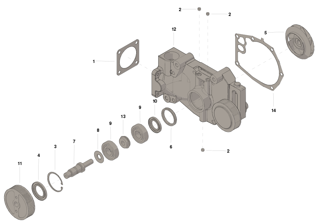 3803605RX PUMP,WATER 91N14
