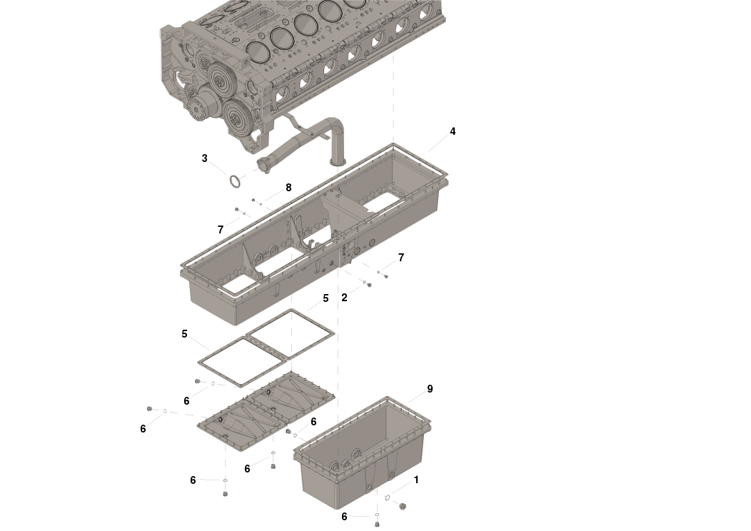4956000 SET,HHP OVHL OIL PAN GSK